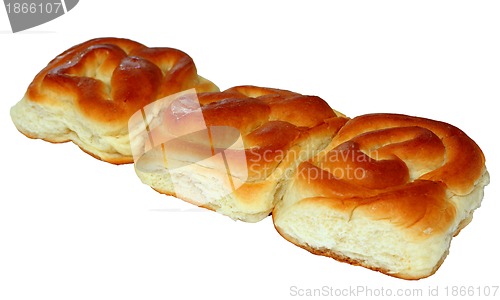 Image of Homemade buns isolated on white background