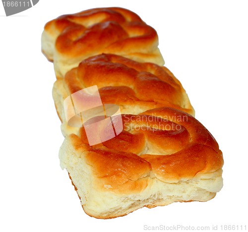 Image of Homemade buns isolated on white background