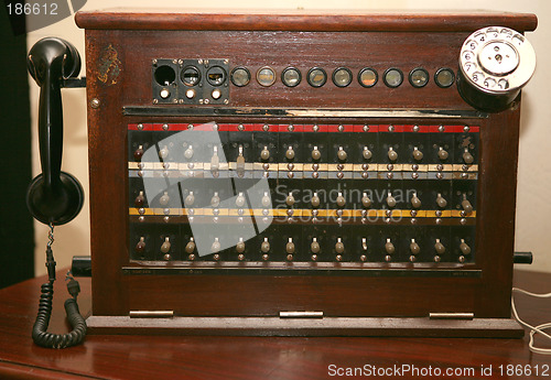 Image of Antique telephone switchboard.