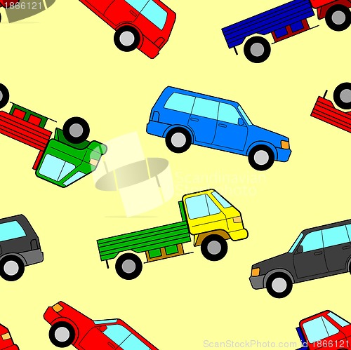 Image of Car seamless wallpaper, vector illustration