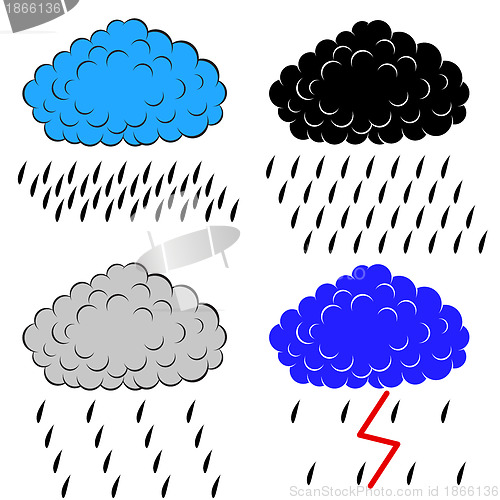 Image of Clouds with precipitation, vector illustration