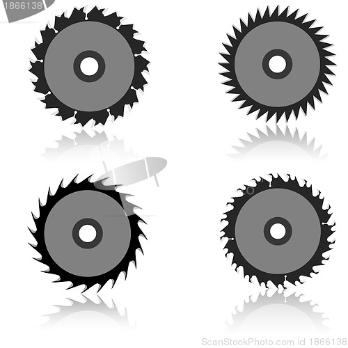 Image of Set circular saw blade on a white background.