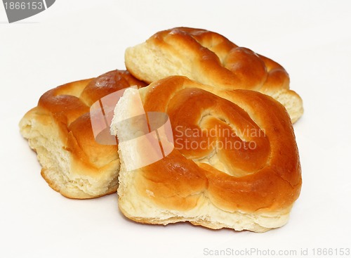 Image of Homemade buns isolated on white background