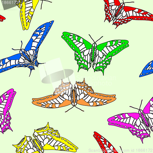 Image of Butterflies seamless wallpaper. Vector illustration.