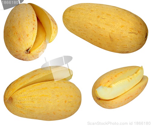 Image of Set fresh  melon isolated on a white background