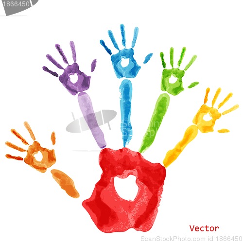 Image of Colourful handprint paint