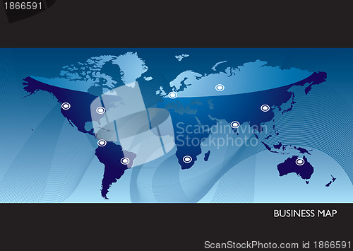 Image of Business blue world map