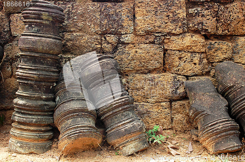 Image of Stone art relics at Angkor, Cambodia