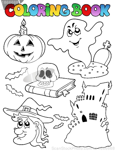 Image of Coloring book Halloween topic 9