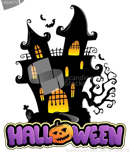 Image of Scene with Halloween sign 1