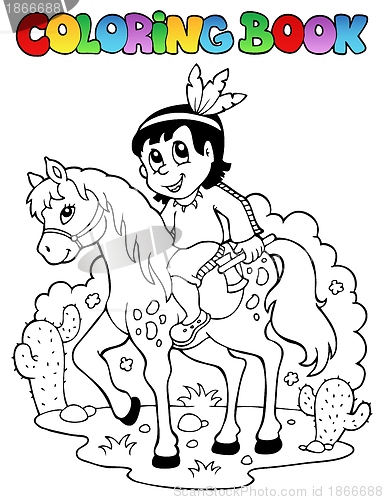 Image of Coloring book Indian theme image 1