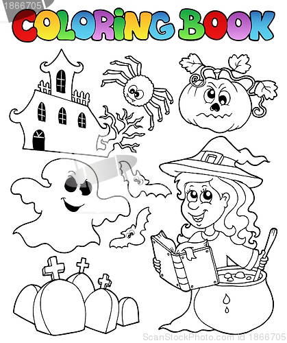 Image of Coloring book Halloween topic 8