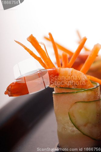 Image of colorful  prawn shrimps appetizer snack