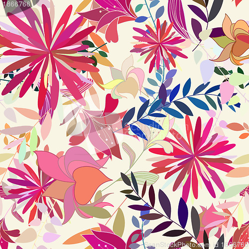 Image of Seamless multicolor floral pattern