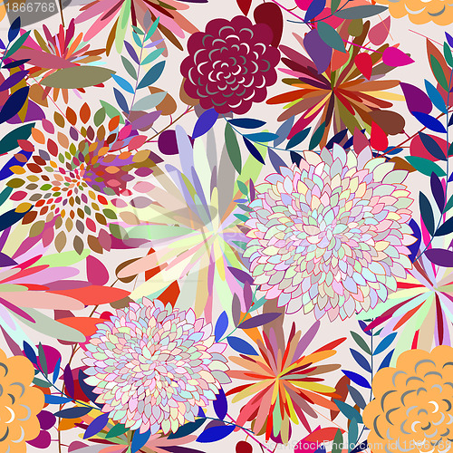 Image of Seamless multicolor floral pattern