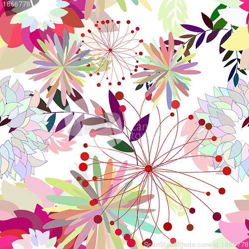 Image of Seamless multicolor floral pattern