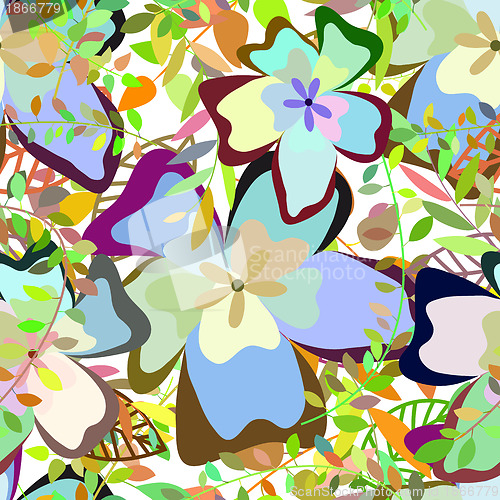 Image of Seamless multicolor floral pattern