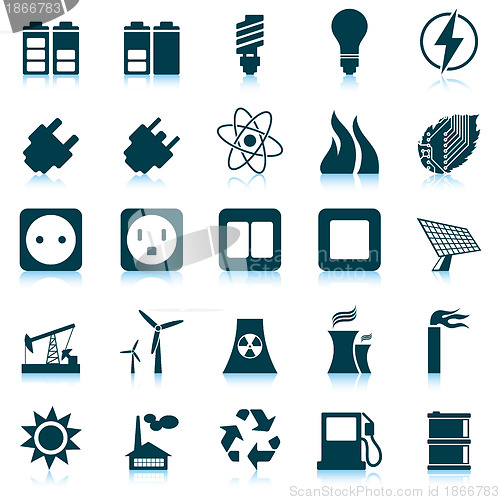 Image of Power and energy icon set