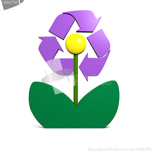 Image of Recycling symbol on flower
