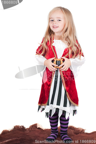 Image of Baby girl dressed up for Christams