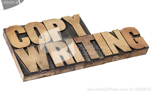 Image of copywriting word in wood type