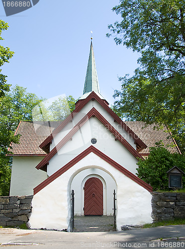 Image of Entrance of medieval church in Norway