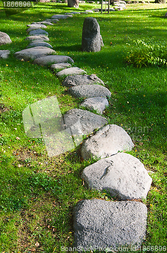 Image of A track from the rubble in the garden in Japanese style 