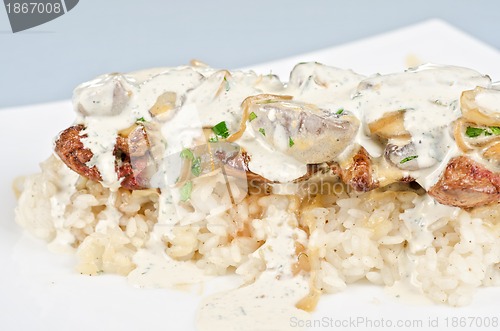 Image of risotto with chicken liver