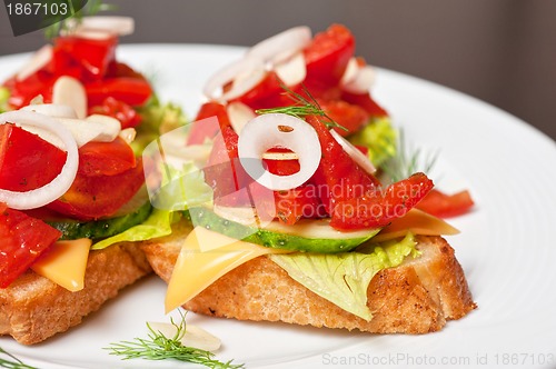 Image of Toast with vegetables