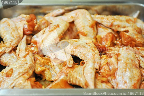 Image of marinated chicken meat shashlik