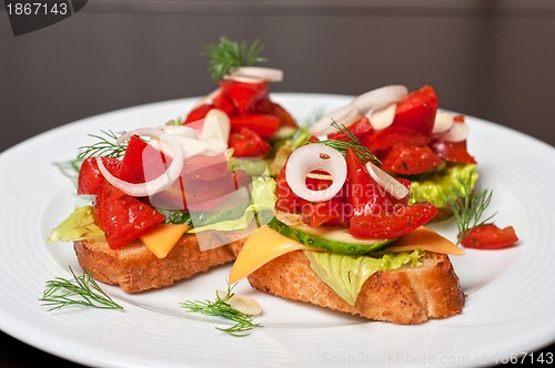 Image of Toast with vegetables