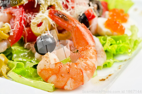 Image of tasty seafood salad