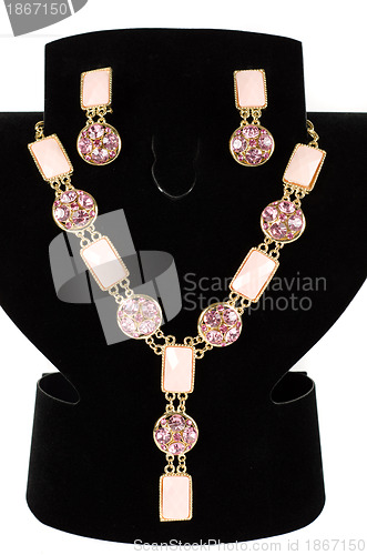 Image of necklace with pendants and earrings