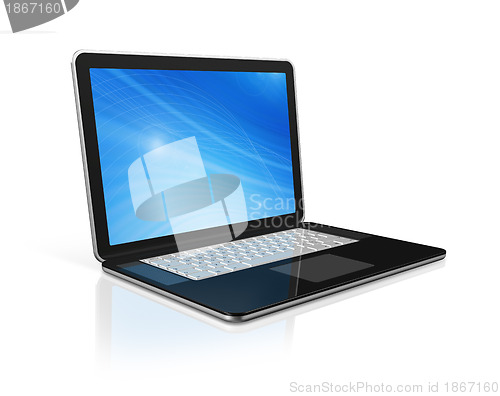 Image of black Laptop computer isolated on white