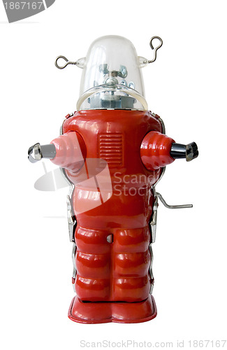 Image of Old red metal robot