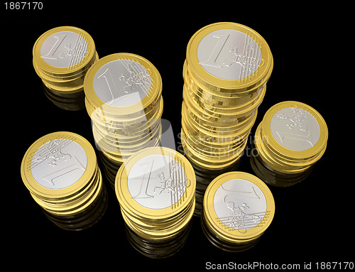 Image of One euro coins