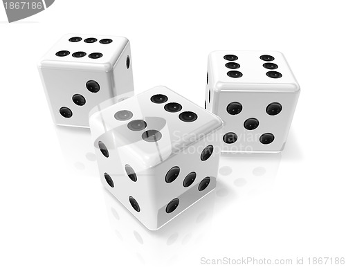 Image of three white win dices
