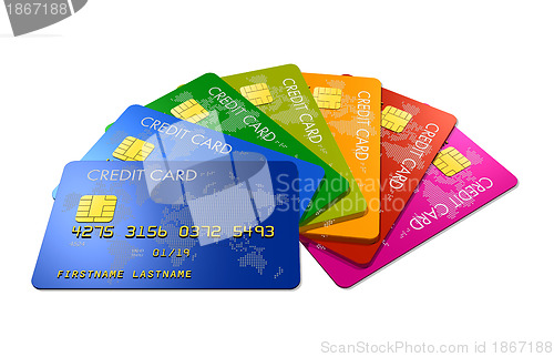 Image of Colored credit cards