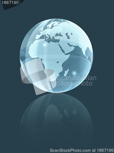 Image of 3D world glass globe