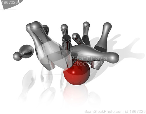 Image of 3D bowling strike