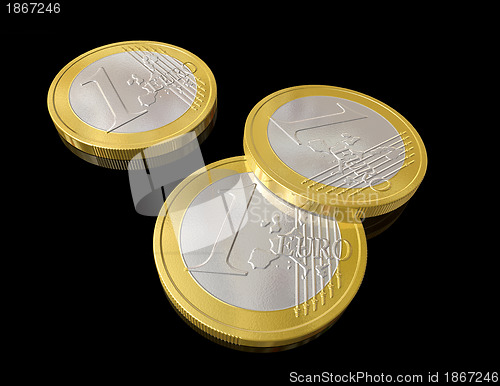Image of One euro coins