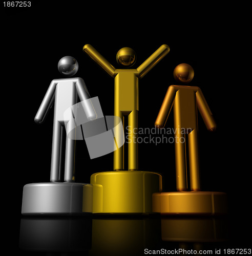 Image of 3D winners podium