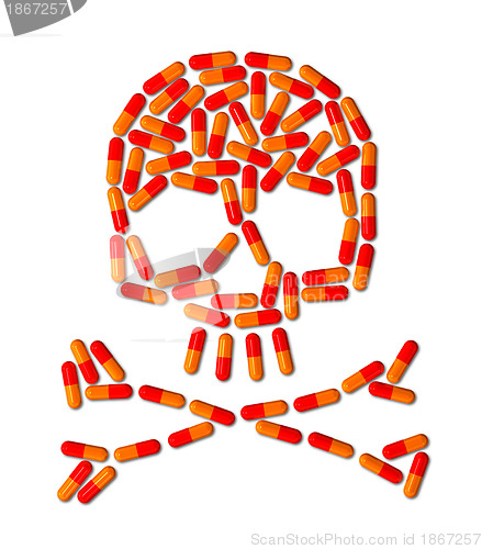 Image of Skull made of capsule pills