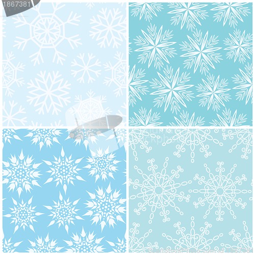 Image of Four winter seamless backgrounds
