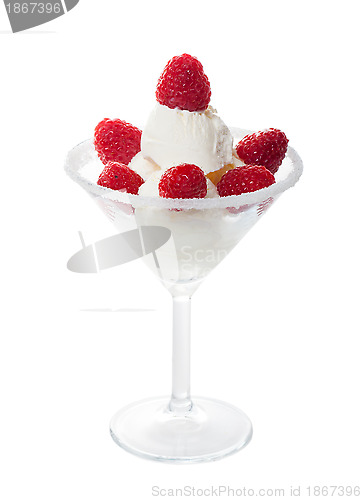 Image of Ice Cream with Raspberries