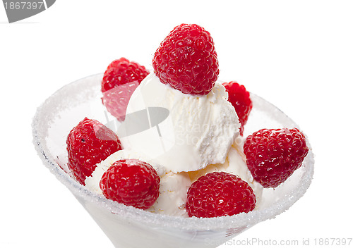 Image of Ice Cream with Raspberries