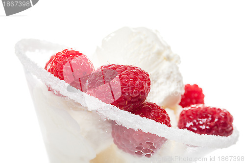 Image of Ice Cream with Raspberries