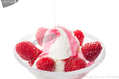 Image of Ice Cream with Raspberries