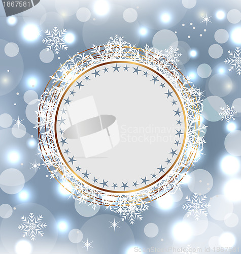 Image of Christmas holiday background with greeting card