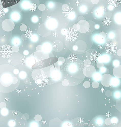 Image of Christmas cute wallpaper with sparkle, snowflakes, stars
